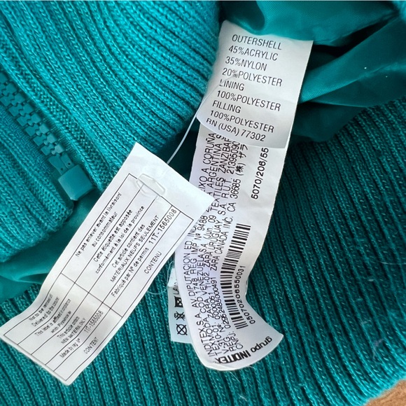 Zara TRF Teal Hot Pink Purple Puffer Vest - Picture 7 of 7